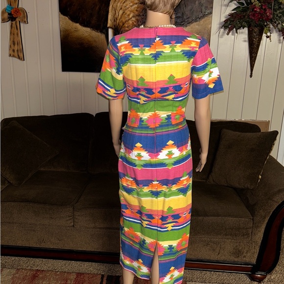 Affinity by Margo’s • Vintage • USA • Medium • Multi-Colors • Aztec • Dress - Picture 8 of 16